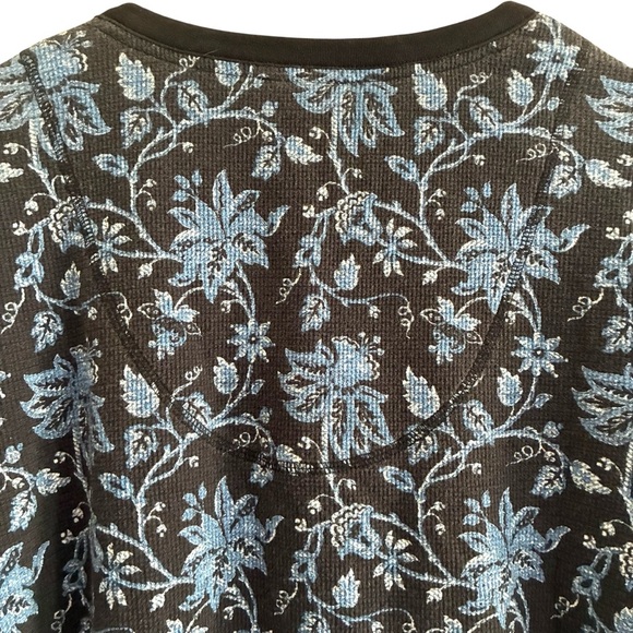 Sundance Thermal Long Sleeve Top Embroidered Placket Blue PXL - Picture 2 of 10